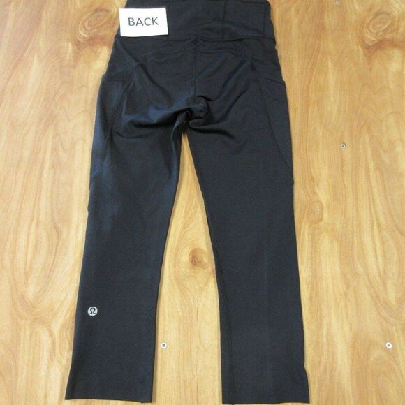 LULULEMON Fast Free Crop II Nulux 19" Womens Sz 2 Black Leggings Yoga Running - Picture 11 of 12
